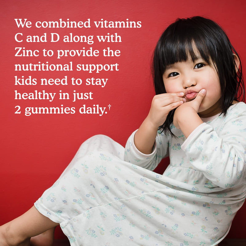 [Australia] - Garden of Life Kids Immune Support Gummies with Vitamin C, D as D3 & Zinc for 3-in-1 Daily Children’s Immunity – Organic, Non-GMO, Gluten-Free, Vegetarian, Sugar Free, Cherry Flavor, 30 Day Supply 60 Count (Pack of 1) 