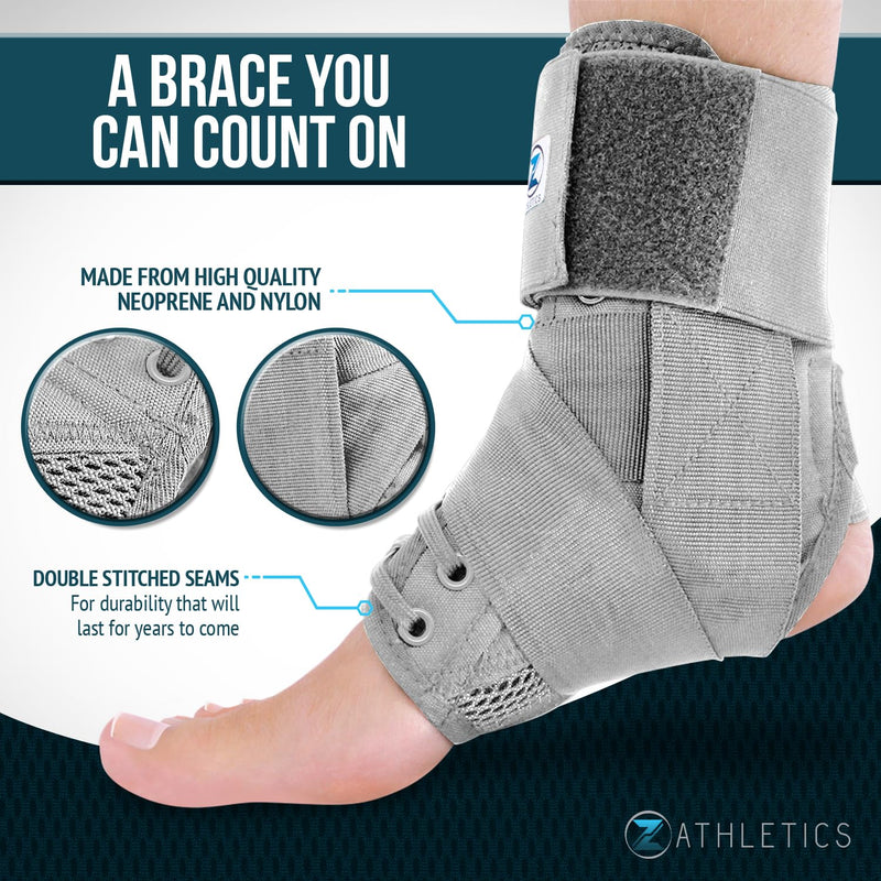 [Australia] - Z ATHLETICS Ankle Brace, Lace Up Adjustable Support – for Running, Basketball, Injury Recovery, Sprains! Ankle Support for Men, Women, and Youth 