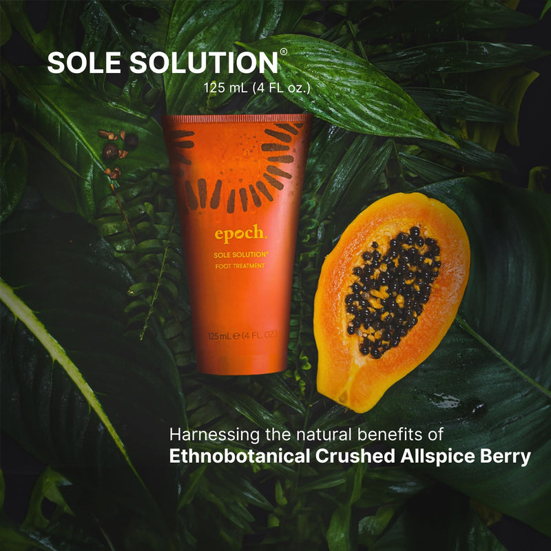 Nu Skin Epoch Sole Solution Foot Treatment | 4 Oz | 1 Pack | Intensive moisturizing cream softens calluses on dry, rough feet and cracked heels with Urea, Papain, Baobab and Allantoin 4 Fl Oz (Pack of 1)