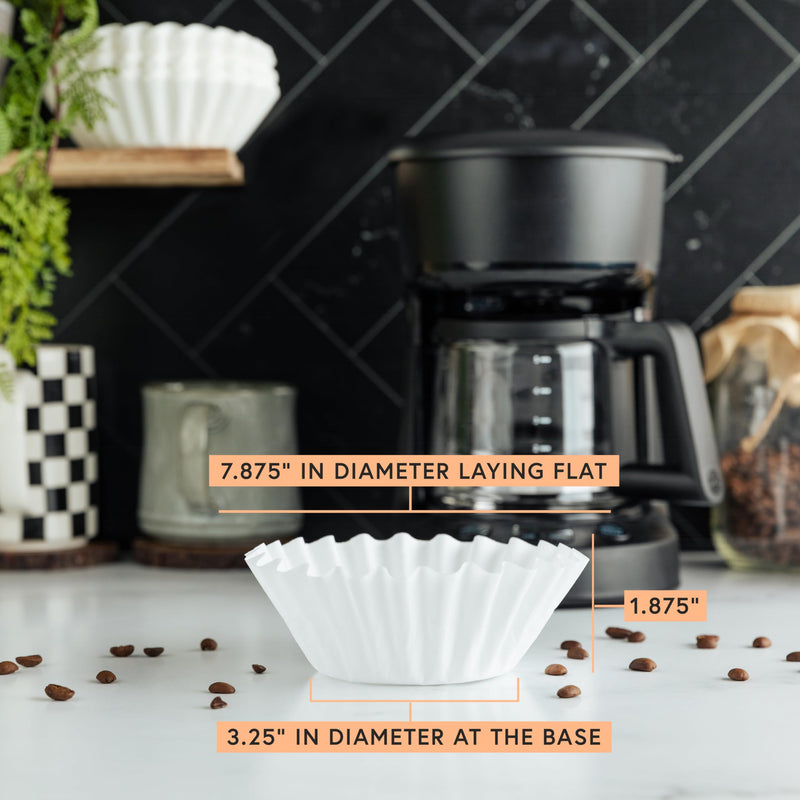 [Australia] - Tupkee Coffee Filters 4-6 Cups - 200 Count, Junior Basket Style, White Paper, Chlorine Free Coffee Filter, Made in the USA 