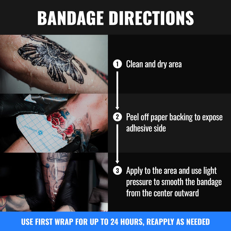 [Australia] - Saniderm Tattoo Aftercare Bandage 3 Sheets (Large Pack, 8 in x 10 in) – Convenient, Faster Tattoo Healing and Protection – Sterile, Waterproof, and Latex-Free 8x10 Inch (Pack of 3) 