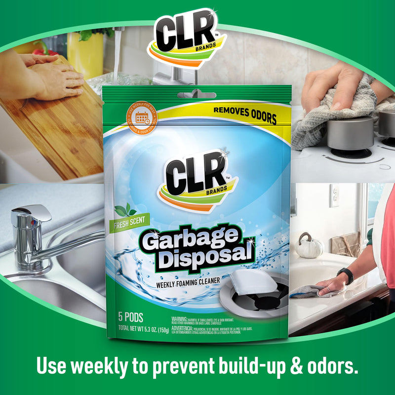 [Australia] - CLR Garbage Disposal Cleaner and Deodorizer Pods, 20 Count, Fresh Scent Foaming Drain Odor Eliminator - 5 Month Supply 