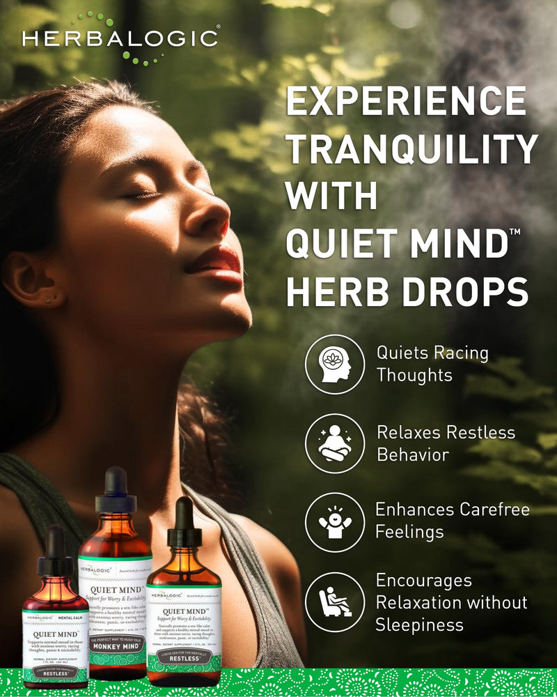 [Australia] - Quiet Mind Liquid Herb Drops - Non-Sedating, Promotes a Feeling of Zen-like Calm - Eases Worry and Panicky Mood - Based on The Traditional Chinese Formula Gui Pi Tang - 2 Fl. Oz. 2 Fl Oz (Pack of 1) 