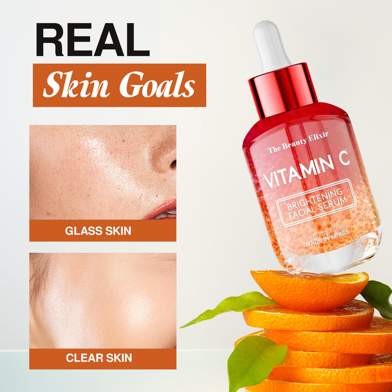 The Beauty Elixir Vitamin C Serum For Face – Dermatologist Tested, Anti Aging, Korean Skin Care – Targets Dark Spots, Revitalizes Dull, Tired Skin For Smoother Look – Vegan, Clean Beauty- 1.69 Fl. Oz.