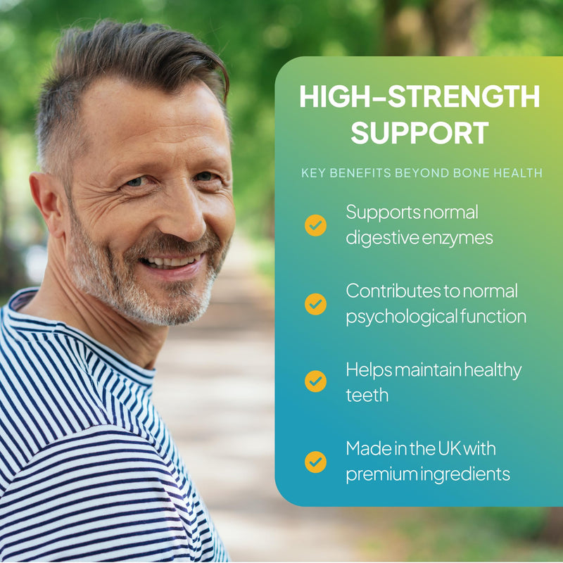 Calcium & Magnesium Chewable Tablets | Supports Bone Strength, Muscle Function & Energy | Tasty Tropical Flavour | Vegan Friendly | 120 Tablets = 4 Months’ Supply | GMP-Certified & UK-Made New Label Design