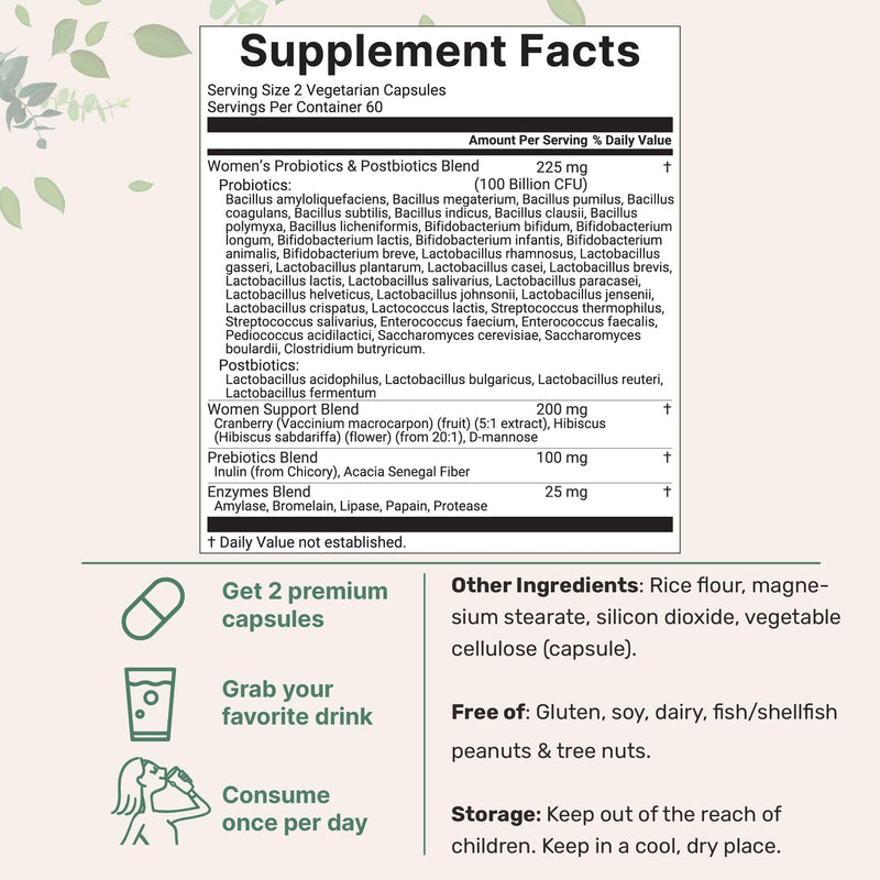 Micro Ingredients 8-in-1 Multi Collagen Powder & Women’s Probiotics 100 Billion CFU Veggie Capsules | 2 Pack | Hydrolyzed Peptides + Hyaluronic Acid & Vitamin C | 40 Strains + Cranberry & D-Mannose