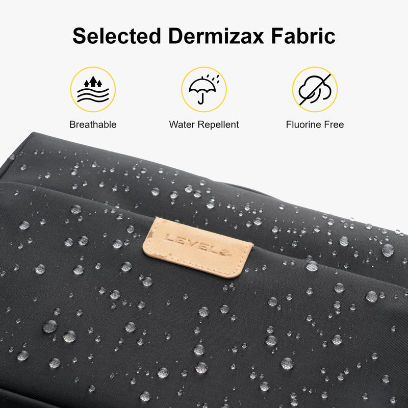 LEVEL8 Travel Toiletry Bag for Men Women, Water Repellent Shaving Bag for Toiletries Accessories, Storage Bags with Divider and Handle, Small/Black Black