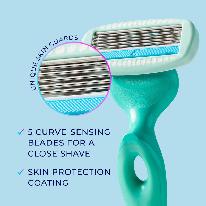 [Australia] - Schick Hydro Silk Sensitive Skin Razor for Women With 5 Moisturizing Razor Blade Refills 