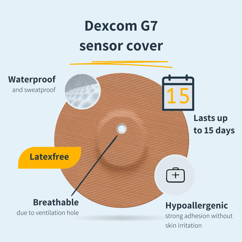 MySweetStitch | Patch for Dexcom G7 with Ventilation Hole | Waterproof | (25 Pieces) | Made in Germany | Outer Ø 65mm, Inner Ø 4mm | Pastel 25 piece
