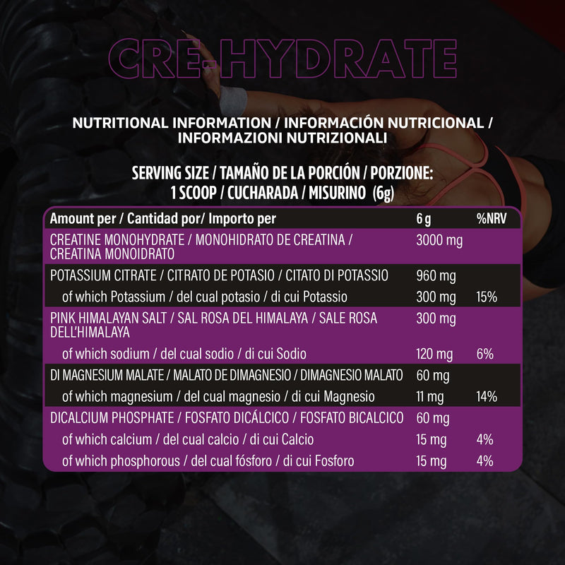 NXT Nutrition Creatine Powder and Electrolyte Mix, 100% Pure Creatine Monohydrate Powder for Strength and Power with Hydrating Electrolytes (180g, mmmto) 180g