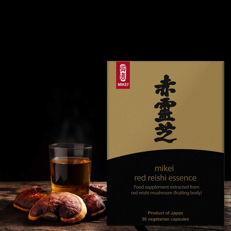 Mikei 74627 Japanese Red Reishi Essence Food Supplement Extracted From Red Reishi Mushroom - 30 Vegetarian Capsules