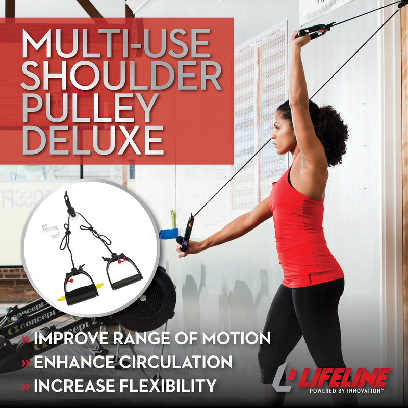 [Australia] - Lifeline Shoulder Pulley Deluxe, Physical Therapy FSA, Physical Therapy Equipment, Over The Door Exercise Pulley One Size LLMUSP-4 