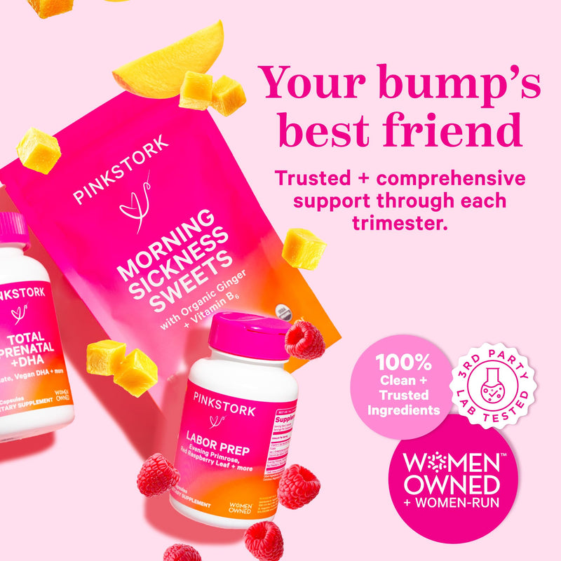 [Australia] - Pink Stork Folate: Methyl Folate - MTHFR Acid, Natural Form of Folic Acid for Pregnancy, Formulated for Mom + Baby, Women-Owned, 60 Capsules 