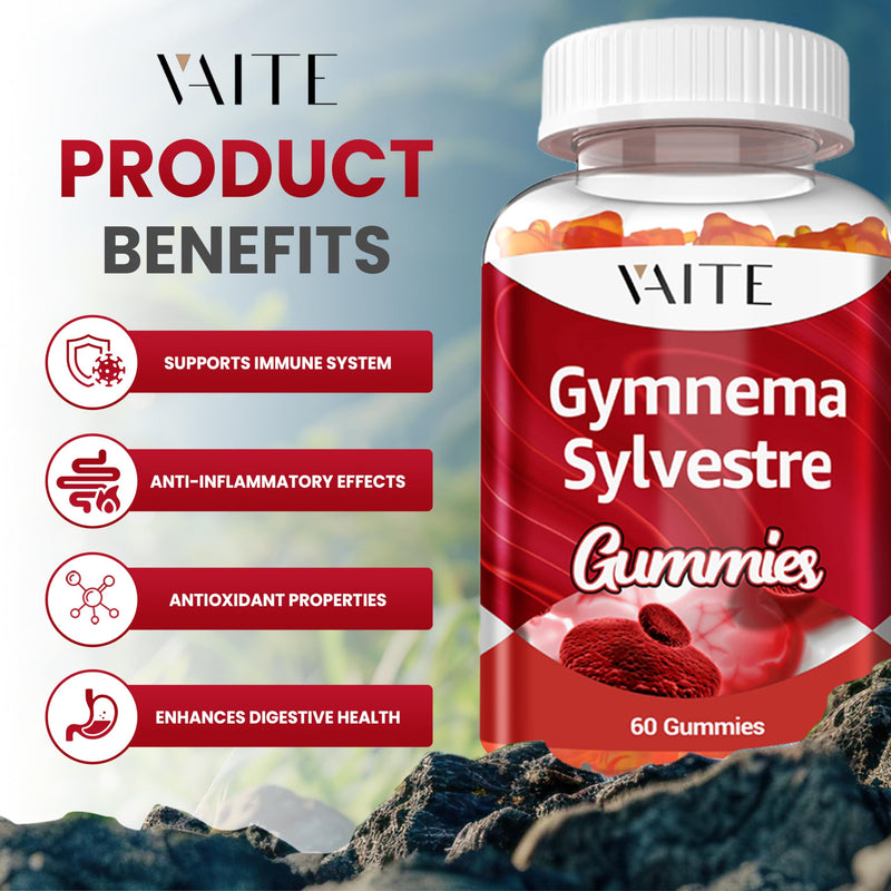 [Australia] - VAITE Gymnema Sylvestre Supplements 600mg ‚Äì 20:1 Leaf Extract Gummies, Non-GMO, Gluten-Free, Vegan-Friendly, Made with Plant-Based Ingredients, with Antioxidant Properties, 60 Chewable Gummies 