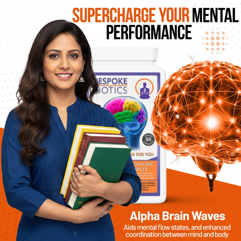 Neuro-Study Nootropic-21 Complex Stack 90 Caps 8hrs+ Brain Memory Focus Mood Natural Brain Concentration| Alpha Wave | Combats Exams Anxiety Stress Brain-Fog Fatigue Tiredness |Latest UK Formulation