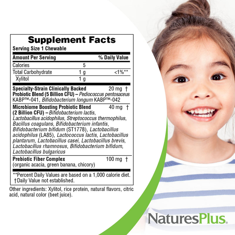 [Australia] - Natures Plus Animal Parade Probiotic, Mixed Berry - 30 Chewables - Children’s Digestion Supplement - Supports Gut Health & Immune Function - Vegan, Gluten Free - 30 Servings 