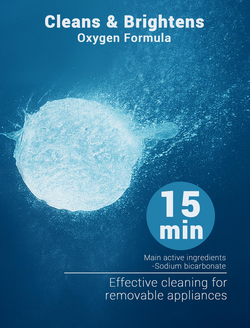 [Australia] - 120 Retainer Cleaner Tablets, Denture Cleaning Tablets for Invisalign, Dentures,Mouth Guard,and Night Guard,Remove Odors Stains and Plaque, for Ultrasonic Cleaners- Mint Flavor,4 Month Supply Blue 