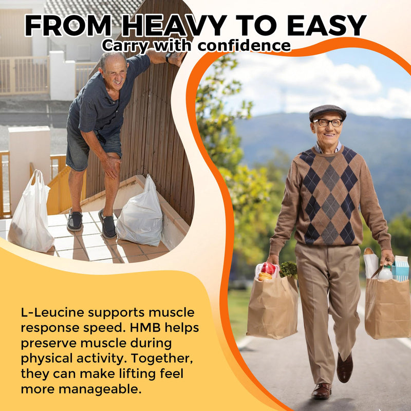 HMB Leucine Liquid Supplements, Drops for Muscle, Easy to Take, for Seniors | Maintain Active & Independent Lifestyle, Ideal for Adults 45+ & Seniors, No Pills & Easy to Take, Simple Daily Routine