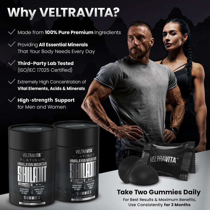 [Australia] - 28000 mg, 23-in-1, Himalayan Shilajit for Men, Ashwagandha Gummies Platinum, Irish Sea Moss Gel, Black Seed Oil, Manuka Honey Medical Grade, Tongkat Ali, Rhodiola Rosea, No Sugar, Lab Test 