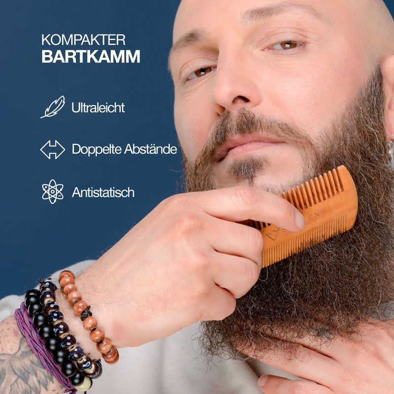[Australia] - Sapiens BarberShop Beard Care Set for Men - Organic Beard Oil and Organic Beard Balm Cosmos Organic Certified - Beard Comb and Beard Brush, Beard Scissors, Travel Bag - Beard Care Kit Made in EU 