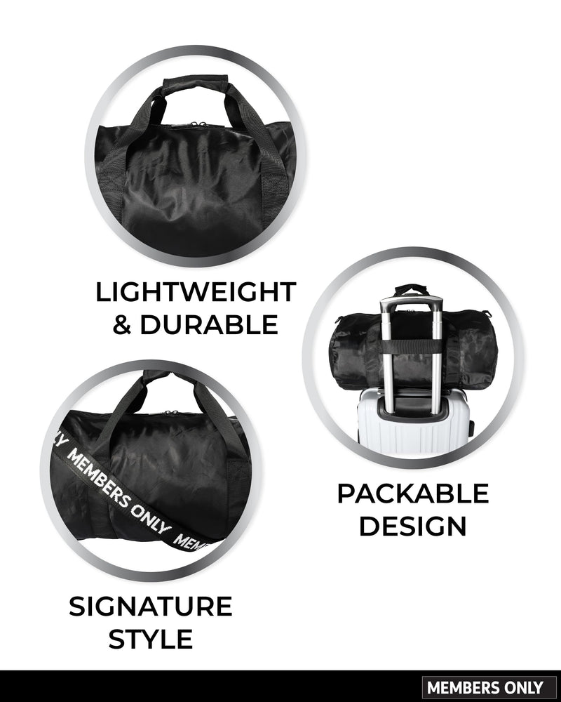 Members Only Packable Duffle Bag, Travel Compressible Bag - Foldable Duffle Bags for Traveling Essentials | Bags for Traveling Essentials