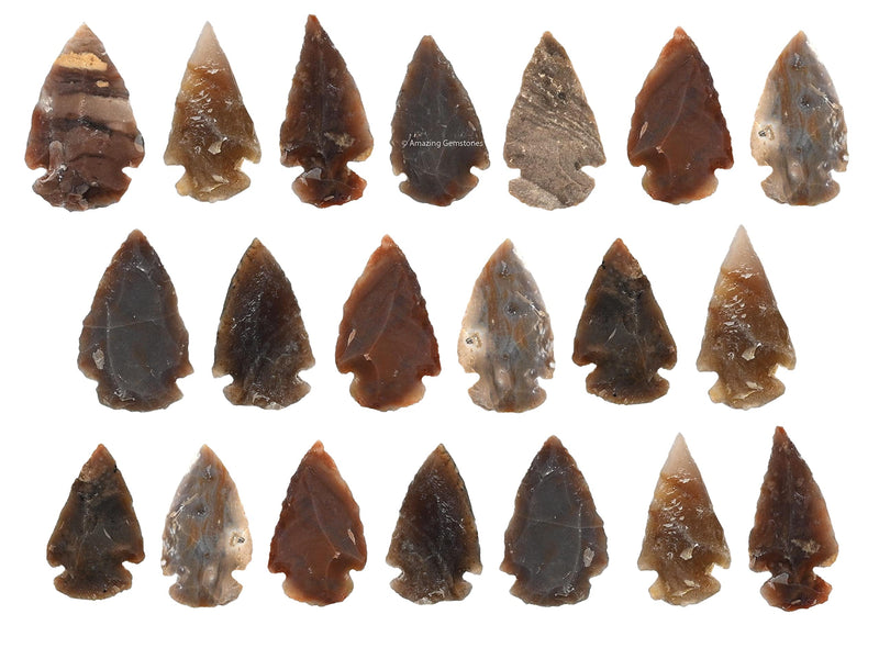[Australia] - 20 Pieces Fancy Jasper Arrowhead, Crystal and Healing Stone Flint Rock Arrow Head - 1" to 1.5" Arrowheads for DIY Project Craft Point Jewelry Making 20 Pieces (Small) 