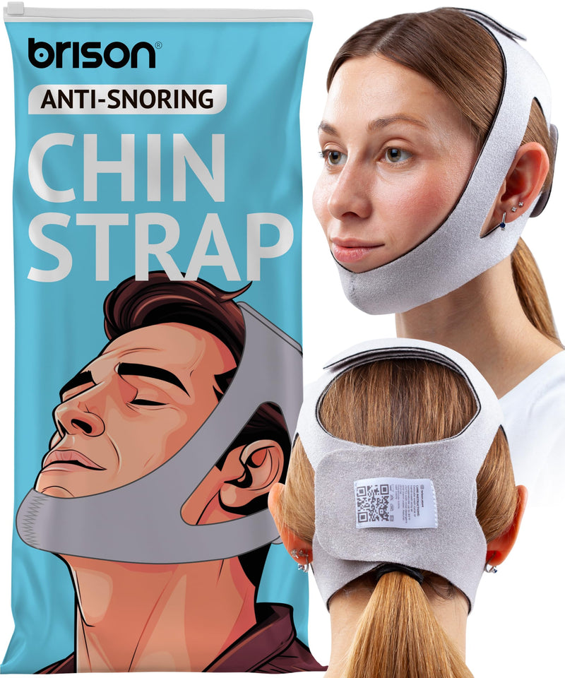 [Australia] - Brison Anti Snoring Chin Strap - Adjustable Snore Stopping Device Face Mask Bandage Keeping Mouth Closed - No Dry Mouth Nasal Breathing Women Men - L/XL 