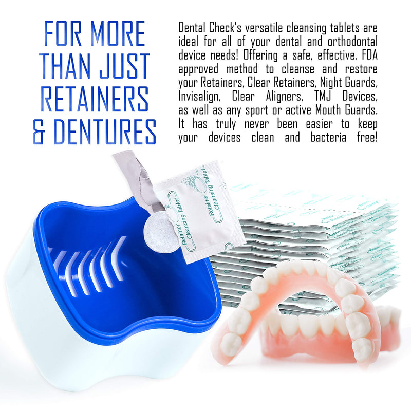 [Australia] - Retainer and Denture Cleaner 90 Tablets, 3 Month Supply Cleaning Tablets Denture Cleaners Remove Bad Odors, Plaque, Stains From Night Guards, Mouth Guards, Dental Appliance (90 Pack) 90 Count (Pack of 1) 