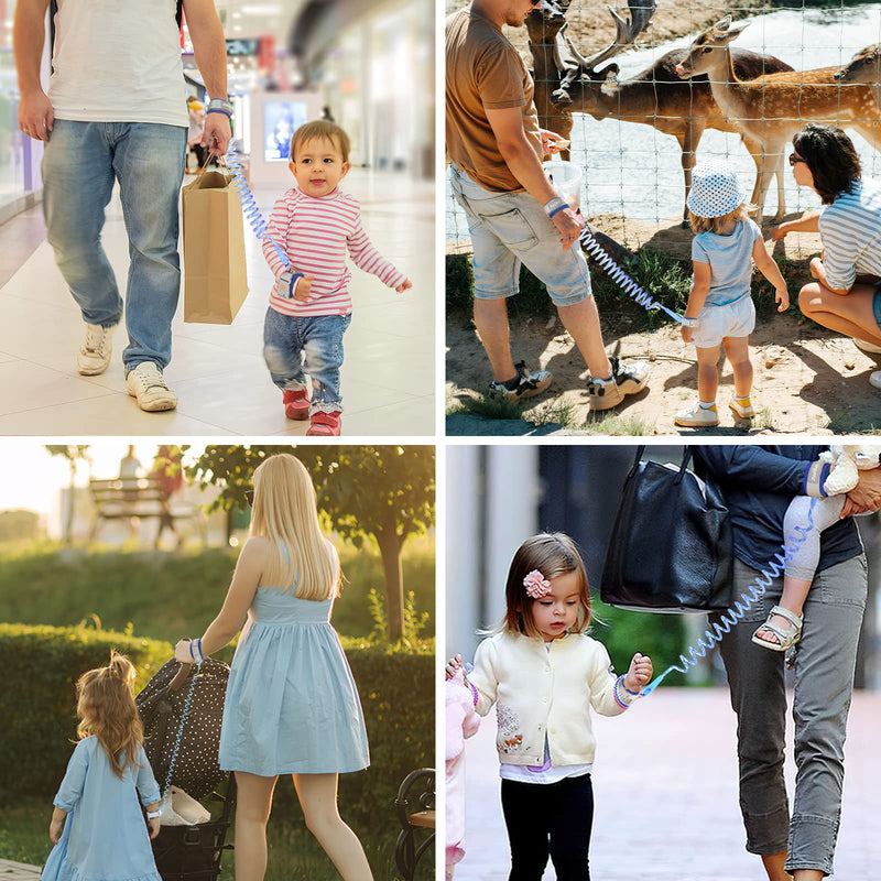 [Australia] - Zooawa Toddler Leash, Toddler Kids Harness Anti Lost Wrist Link with Magnetic Lock, Reflective Safety Baby Child Walking Wristband Leash for 2,3,4 Years Old Boys Girls, Blue 1 Count (Pack of 1) 