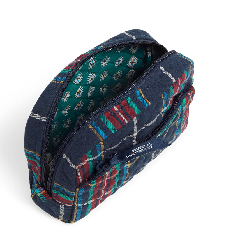 Vera Bradley Women's Cotton Medium Cosmetic Makeup Organizer Bag Tartan Plaid - Recycled Cotton One Size