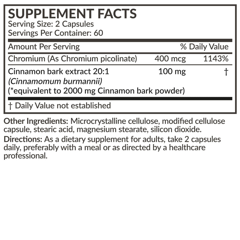[Australia] - Futurebiotics Cinnamon Plus Chromium Picolinate Supplement, High Potency Chromium, Non-GMO, 120 Vegetarian Capsules 120 Count (Pack of 1) 
