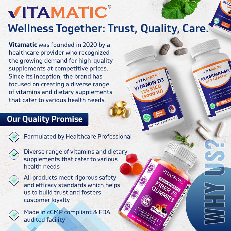 Vitamatic Calcium Citrate with Vitamin D3 – 240 Tablets – High Absorption Calcium Citrate with D3 – Non-GMO, Gluten-Free (Pack of 2) 240 Count (Pack of 2)
