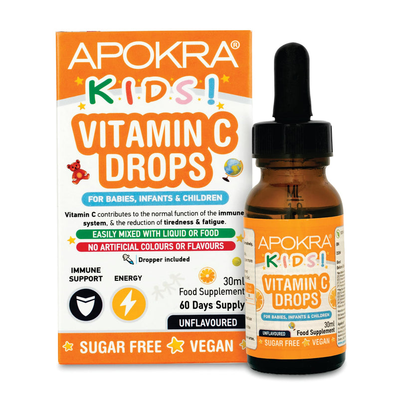 [Australia] - Vitamin C drops | Vitamins children | Vegan Vitamin C | strengthen immune system children | Two month supply - 30ml | APOKRA KIDS 