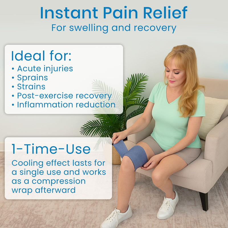 Dr Pat's Ice Tape (4 Pack) - Cooling Bandage Wrap Athletic Tape - Compression Instant Cold Compress Wrap w/Menthol - Elastic, Athletic for Sore Muscles, Pain Relief Now, Swelling, Recovery, Sports 4 Pack