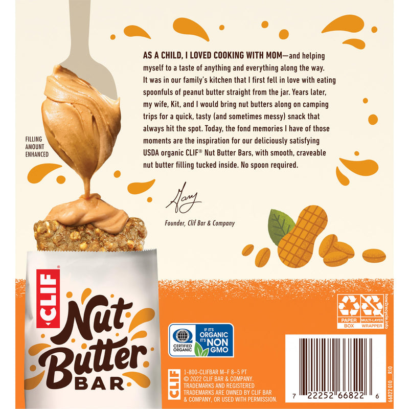 [Australia] - CLIF Nut Butter Bar - Peanut Butter - Filled Energy Bars - Non-GMO - USDA Organic - Plant-Based - Low Glycemic - 1.76 oz. (5 Pack) Peanut Butter, 5ct 5 Count (Pack of 1) 