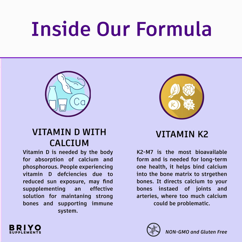 Orthomax - Vitamin D3 & K2-M7 + Calcium Dietary Supplement