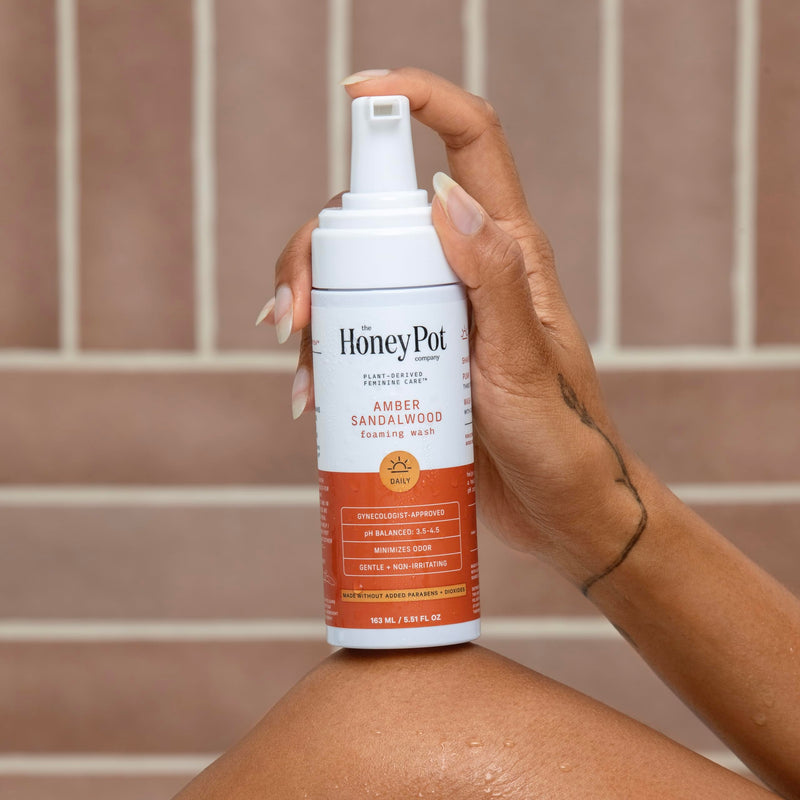 [Australia] - The Honey Pot Company - Feminine Wash - Herbal Infused Feminine Hygiene Wash for Sensitive Skin Types - PH Balanced Plant Based Feminine Products - Amber Sandalwood - 5.51 Fluid Oz. 5.51 Fl Oz (Pack of 1) 