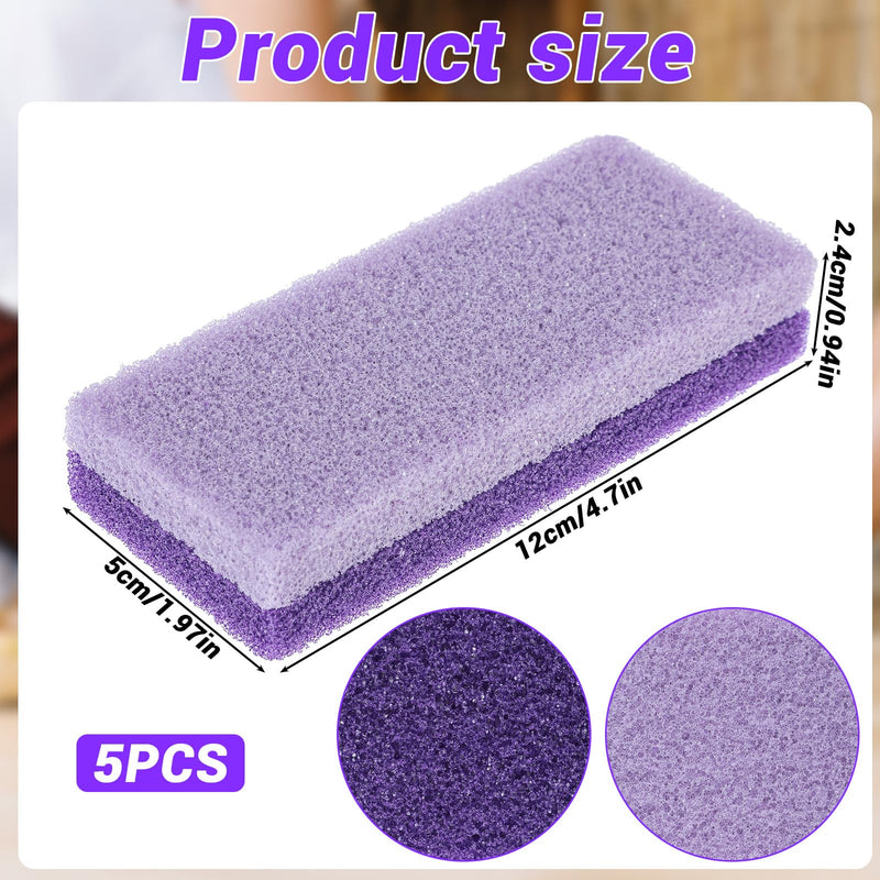 [Australia] - JJUNW Pack of 5 Pumice Stone for Foot Care, Double-Sided Pumice Stone Foot Care Callus Remover and Scrubber for Hard Skin on Feet and Body, Exfoliating and Smoothing the Skin (Purple) Purple 