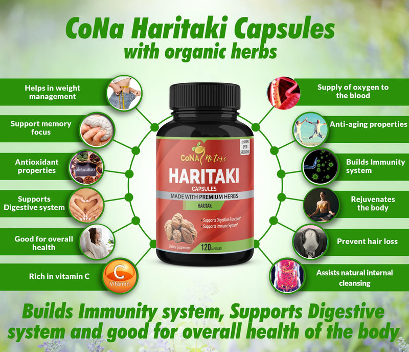 [Australia] - Organic India Haritaki Capsules 2250MG, Rejuvenation, Improving Digestion, Maintains Regularity | Non-GMO Vegan Gluten-Free Herbs and Supplements, 120 Caps 