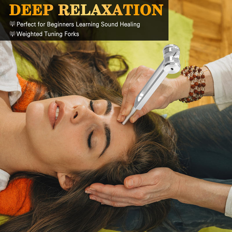 [Australia] - Tuning Fork 128hz with Reflex Hammer for Healing Chakra Set,Healing/Sound Therapy, Aluminum Alloy Sensory Tuning Fork Activator for Healing, Therapy Non Magnetic 