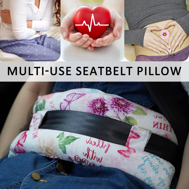 Mastectomy Pillow, Post Heart Surgery Seatbelt Pillow Csection Pillow Port Pillows for Chemo Patients Seatbelt Hysterectomy Pillow for Car, Pacemaker Protector Breast Cancer Seat Belt Gifts for Women Purple Green