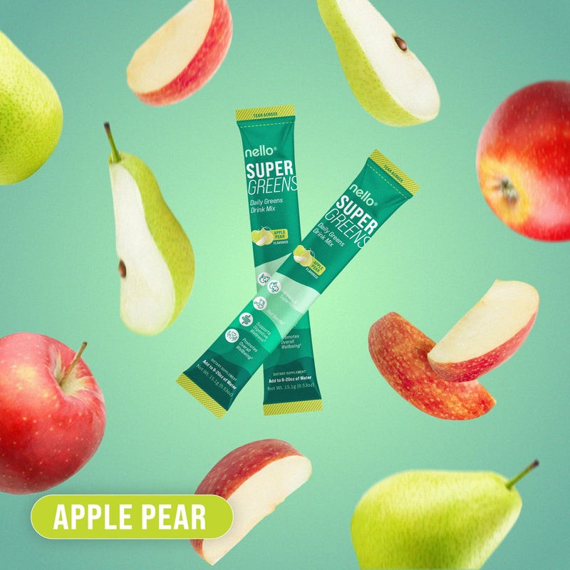 [Australia] - Supergreens Superfood Drink Mix with Chlorella, Moringa, Spinach, Broccoli, Digestive Enzymes, and Probiotics ‚Äì Apple Pear Flavor, 20 Servings, Travel Pack 20 Servings (Pack of 1) 