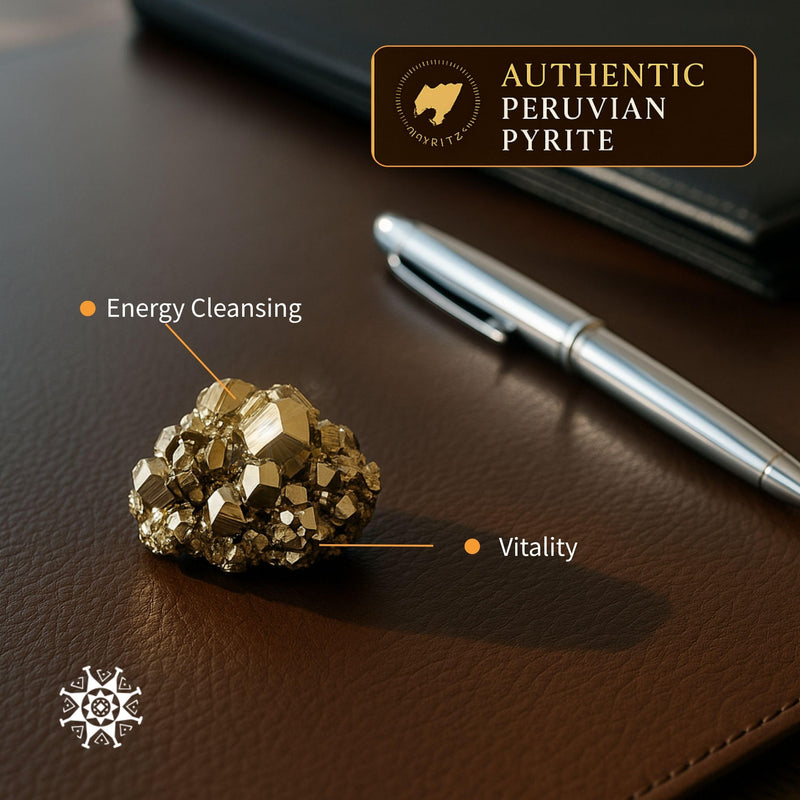Natural Pyrite Crystal from Peru - Brilliant Cubic Spiritual Crystal Stone | Features authentic octahedral or pyritohedral formations. Iron Pyrite Stone for collections, decor, and jewelry making. 7 to 8 oz