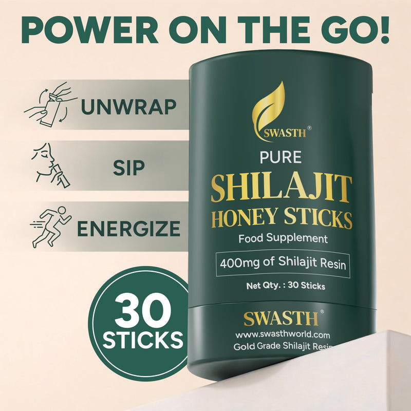 Shilajit Honey Sticks 30 Pack - Pure Himalayan Shilajit Resin with Saffron & Natural Honey | 75% Fulvic Acid, 85+ Trace Minerals | Individually Wrapped | Energy & Vitality for Men & Women Shilajit Honey Sticks