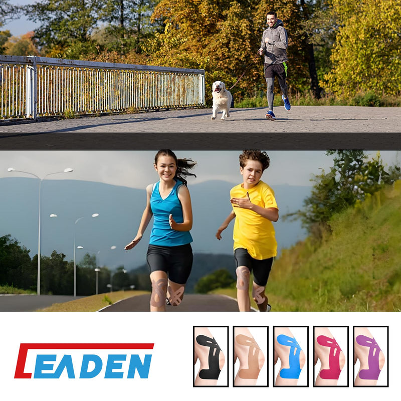 [Australia] - IEADEN Precut Kinesiology Tape for Knees, 10 Pcs - Knee Support & Stability, Knee Pain Relief Athletic Tape - Waterproof & Elastic, Breathable Hypoallergenic Latex-Free Tape, Beige 