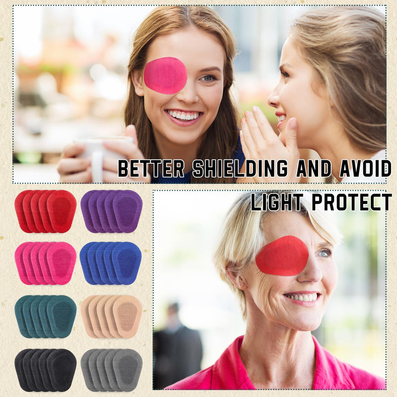 [Australia] - 80 Pcs Adhesive Eye Patches, Disposable Eye Pads for Adults Latex Free Adhesive Bandages(3.3 x 2.3 Inch,Mixed Colors) Mixed Colors 3.3 x 2.3 Inch 