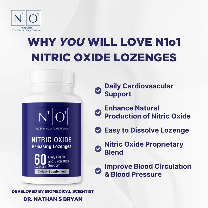 [Australia] - Nitric Oxide Lozenges - 60 Count - Nitric Oxide Supplement for Heart Health, Circulation, Energy, Blood Flow, Oxygenation, Healthy Blood Pressure, Cardiovascular Support for Men & Women 60 Count (Pack of 1) 