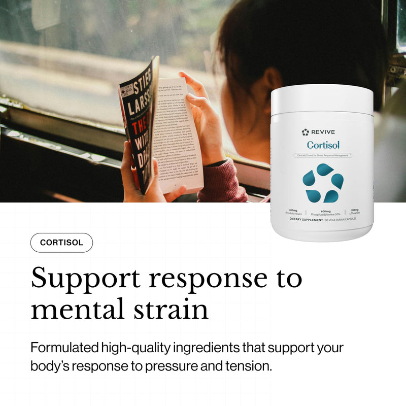 Revive MD Cortisol Manager, 30 Servings (90 Vegetarian Capsules) | Cortisol Supplement w/ Magnesium & L-Theanine, Supports Health, Focus, Energy, Fatigue & Adrenal Gland Function, Vegan