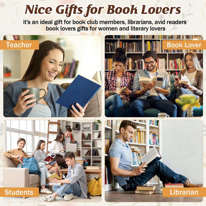 50 Pcs Book Club Gifts Book Lovers Makeup Bag Gifts for Women Cosmetic Bag with Zipper Pouch for Teen Adult Women Lovers Librarian Bookish Club Gifts Bulk 50 Pcs Books