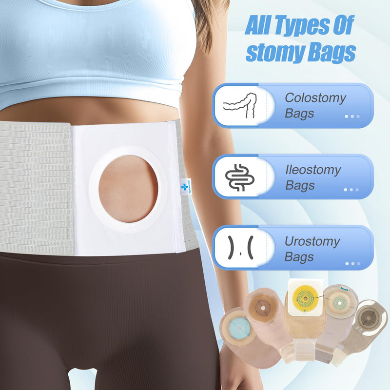 [Australia] - Adjustable Ostomy Hernia Belt - Breathable Stoma Support Belt for Colostomy & Ileostomy Bag Holder - Post Operative Care, Fit for Men & Women (L) L 